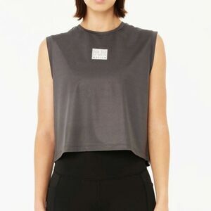 P.E Nation Arrowhead Air Form Cropped Tank in Black Women’s Size L